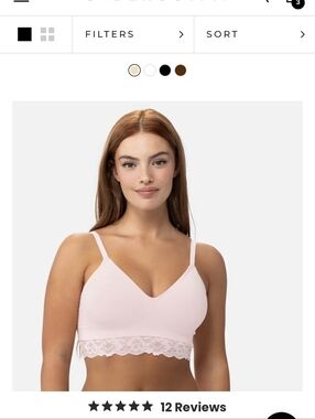 Light Pink Lace-Trim Bralette with Adjustable Straps
